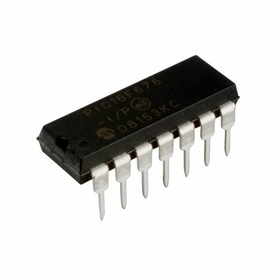 PIC16F676 Flash 14-pin 1kB Microcontroller with ADC.