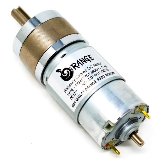 Orange Planetary Gear DC Motor 12V 1350RPM 1.98Kg-CM PGM45775-3.7K