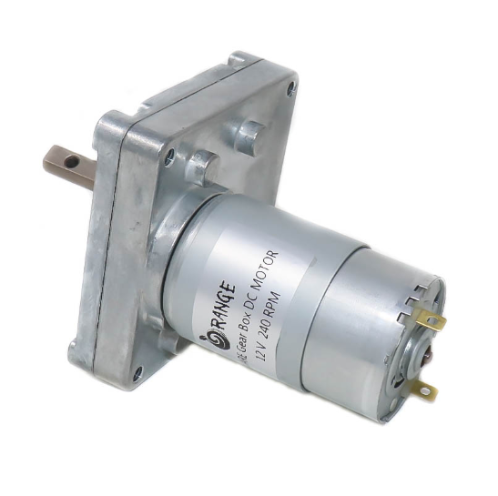 Orange MG555 12V 240RPM Square Gearbox DC motor For DIY Project Encoder Compatible1 www.prayogindia.in
